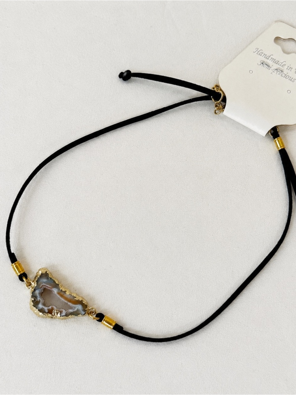 Boutique Semi-Precious Stone Cord Necklace NWT